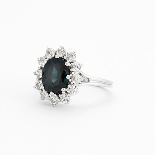 Bague 52 Bague Marguerite Saphir 12 Diamants 58 Facettes