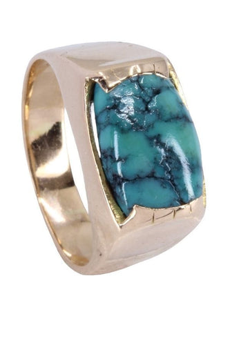 Bague CHEVALIÈRE TURQUOISE 58 Facettes 064911