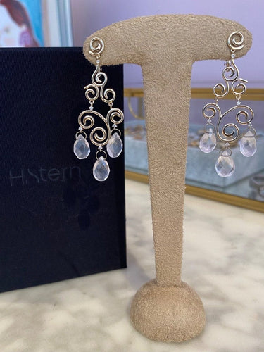 Boucles d'oreilles H. STERN - Boucles d’oreilles Or blanc Pierres de Lune 58 Facettes