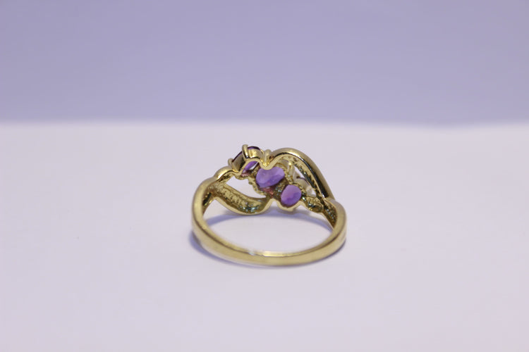 Bague 53 Bague Diamants et Améthystes 58 Facettes