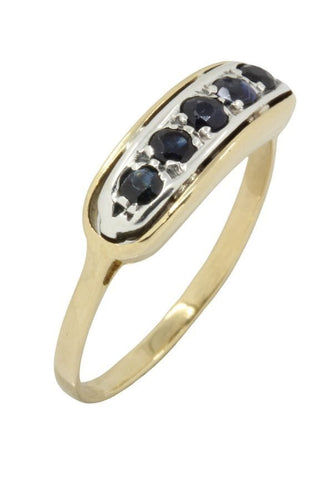 Bague BAGUE JARRETIERE SAPHIRS ANCIENNE 58 Facettes 042861
