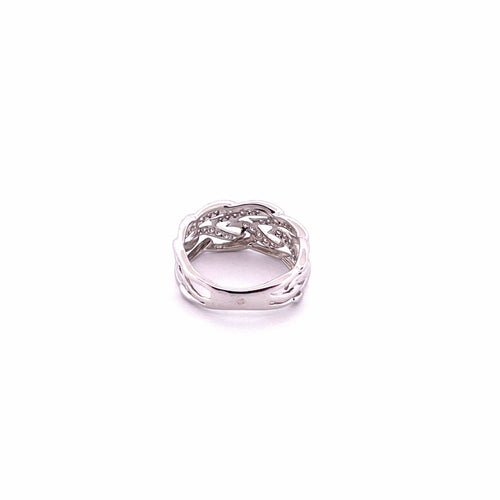 Bague Bague ajourée en or blanc, diamants 58 Facettes