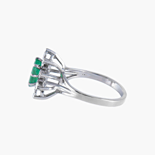 Bague Bague Marguerite Emeraude Diamants 58 Facettes