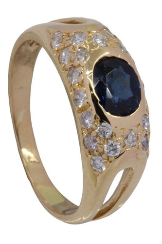 Bague 49 BAGUE MODERNE SAPHIR ET DIAMANTS 58 Facettes 048081