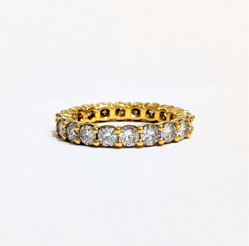 Bague 54 Alliance américaine or jaune diamants 58 Facettes 1-781/1