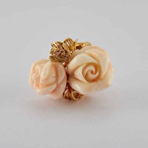 Bague 55 DIOR - Bague Pré Catelan Corail Saphirs Roses 58 Facettes FL245