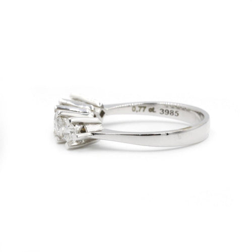 Bague 54 Demi Alliance 5 Diamants 58 Facettes 220227R
