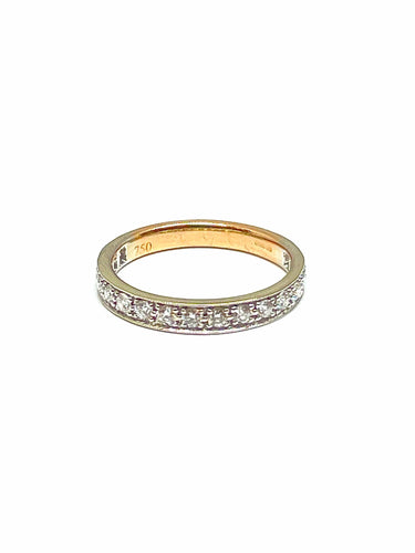 Bague 53 Alliance bicolore en or et diamants 58 Facettes