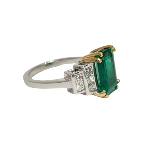Bague 53 Bague Emeraude Colombie Diamants 58 Facettes 1-1211/2
