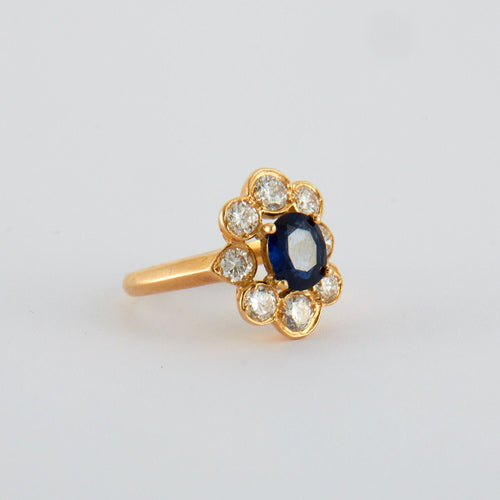 Bague 53 Bague Marguerite Saphir et Diamants 58 Facettes