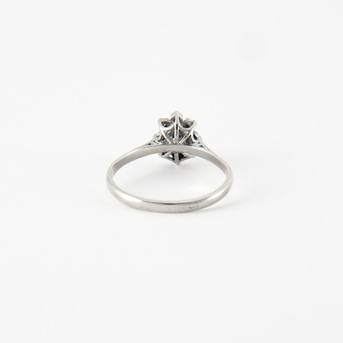 Bague Bague or blanc, diamants & saphirs 58 Facettes