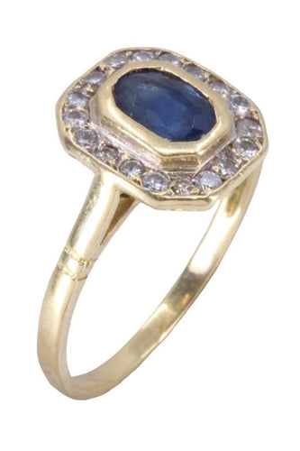 Bague 51 Bague Margueritte Or jaune Saphir Diamants 58 Facettes 080901