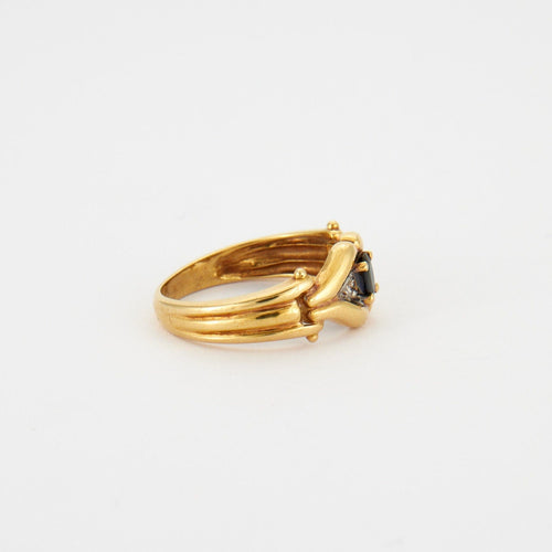Bague 57 Bague or jaune saphir 58 Facettes 3229