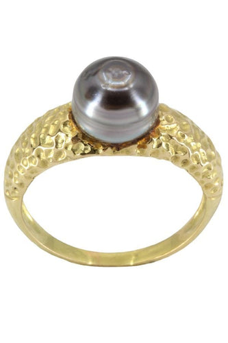 Bague 56.5 BAGUE MODERNE PERLE DE TAHITI 58 Facettes 050481