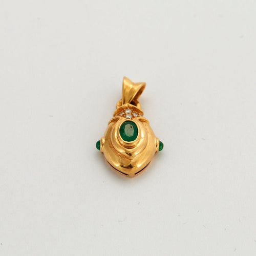 Pendentif Pendentif Emeraudes Diamants sur chaîne 58 Facettes