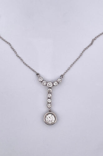 Collier Collier ancien en platine et diamants 58 Facettes