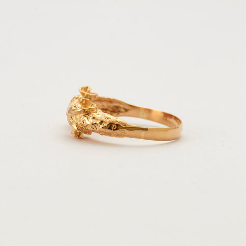 Bague 60 Bague double tête de bélier en Or 58 Facettes