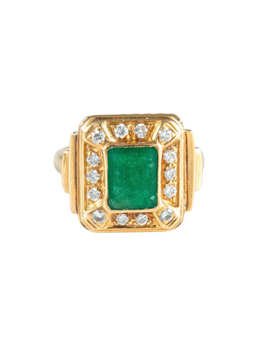 Bague 55 Bague Emeraude et Diamants 58 Facettes