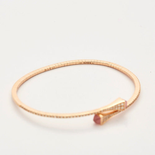 Bracelet MARLI – Bracelet CLEO Diamants Quartz rose 58 Facettes