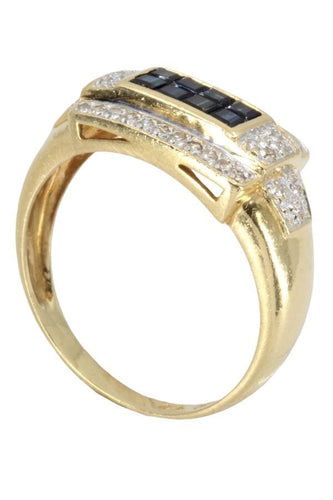 Bague BAGUE MODERNE SAPHIRS ET DIAMANTS 58 Facettes 054861