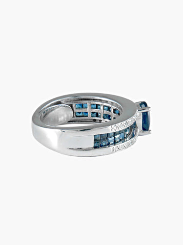 Bague 52 Bague Jarretière Saphirs et Diamants 58 Facettes