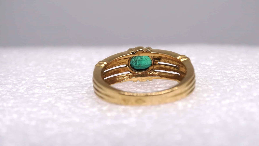 Bague 51 Bague or et émeraude 58 Facettes 10740