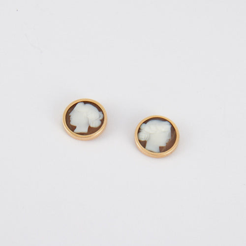 Boucles d'oreilles Boucles d'oreilles en or jaune, motif camées 58 Facettes