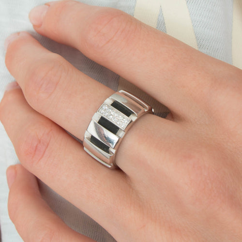 Bague 51 Bague Chaumet, “Class One”, or blanc, diamants 58 Facettes