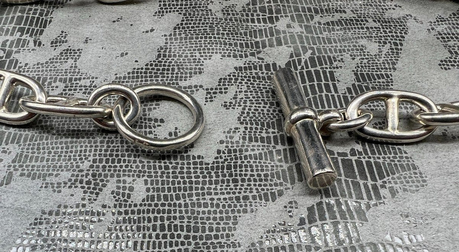 Collier Collier chaine maille marine argent 58 Facettes 65397