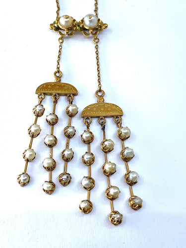 Collier Collier bayadère perles fines fin 19ème 58 Facettes