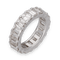 Bague Alliance or gris diamants taille émeraude 58 Facettes