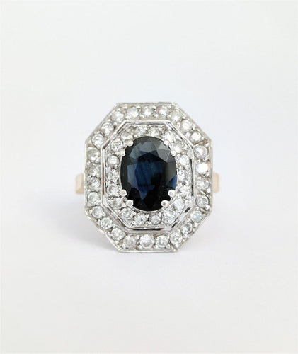 Bague 50 Bague octogonale saphir et diamants 58 Facettes 1-866/7