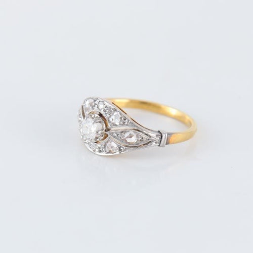 Bague 54 Bague Art Déco Diamants 58 Facettes