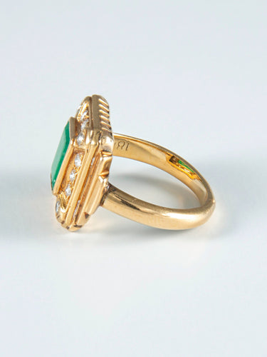Bague 55 Bague Emeraude et Diamants 58 Facettes