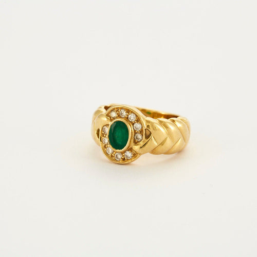Bague 52.5 Bague Marquise Emeraude Diamants 58 Facettes