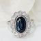 Bague 52 Bague pompadour en or blanc, saphir et diamants 58 Facettes 32110