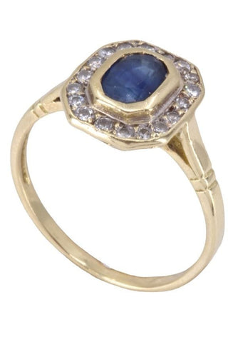 Bague 51 Bague Margueritte Or jaune Saphir Diamants 58 Facettes 080901