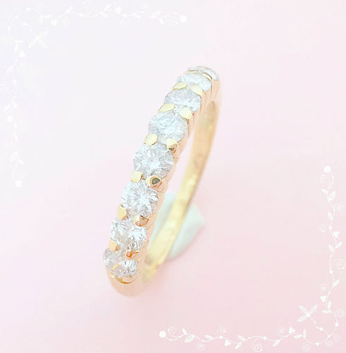 Bague 53 Demi Alliance Diamants 0,60 ct 58 Facettes AA 1586