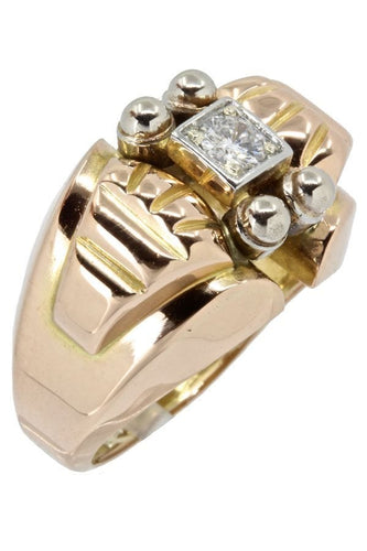Bague SOLITAIRE DIAMANT ANNÉES 50' 58 Facettes 039221