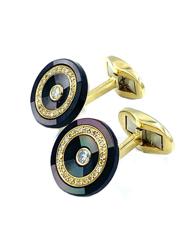 Boutons de manchette PIAGET. Boutons de manchette or jaune, diamants 58 Facettes