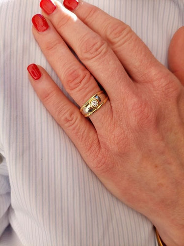 Bague 55 Bague jonc 2 Ors Diamant 58 Facettes 081951