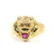 Bague Bague chevalière lion or jaune rubis 58 Facettes 2652