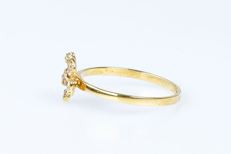 Bague 59 Bague fleur en or jaune 58 Facettes 111-180593-48