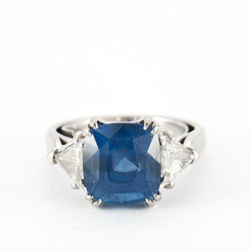 Bague 50 Bague Saphir Ceylan Diamants Or blanc 58 Facettes 1