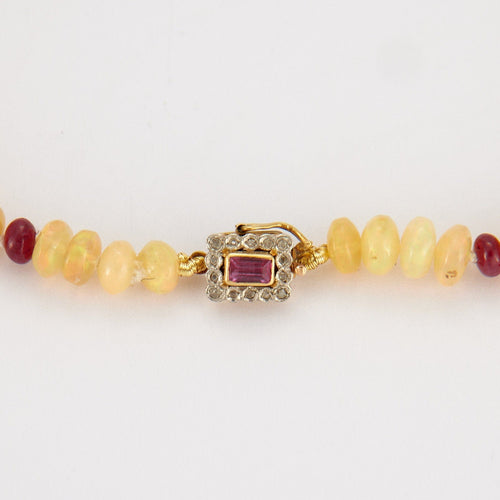 Collier Collier Opales et Rubis 58 Facettes