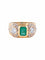 Bague Large Bague Or Jaune Emeraude et Diamants 58 Facettes