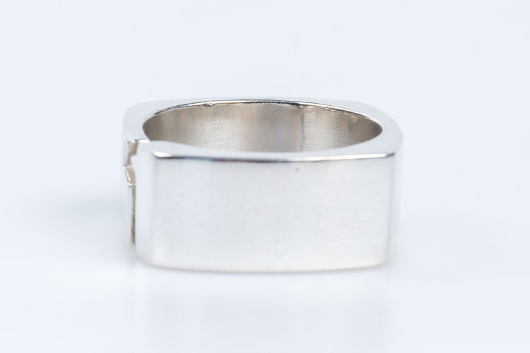 Bague 63 Versani - Bague carrée en Argent 58 Facettes BQHOMVIE84BU-100