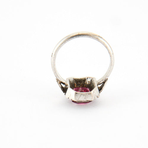 Bague Bague Art-déco en Argent & rubis synthétique 58 Facettes