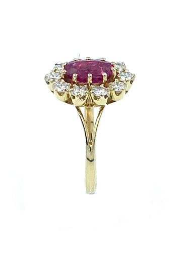 Bague Bague Pompadour or jaune, rubis et diamants 58 Facettes