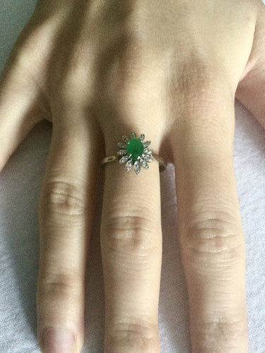 Bague 58 Bague Marguerite Emeraude Diamants 58 Facettes
